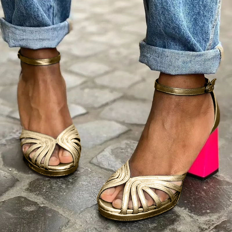Callie | Classic Gold-Strap Sandals