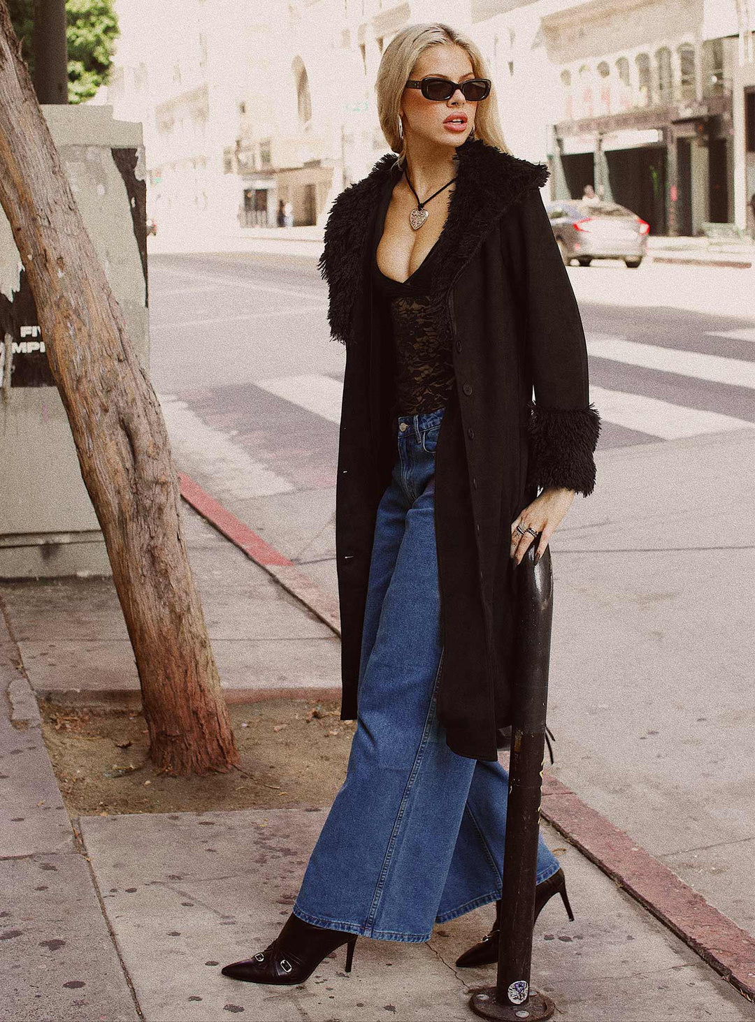 Pristine | Vintage-Inspired Fur Trimmed Long Coat