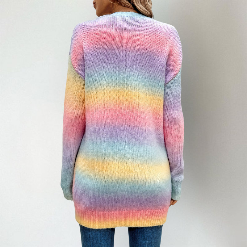 Cosette | Elegant Open-Front Gradient Cardigan
