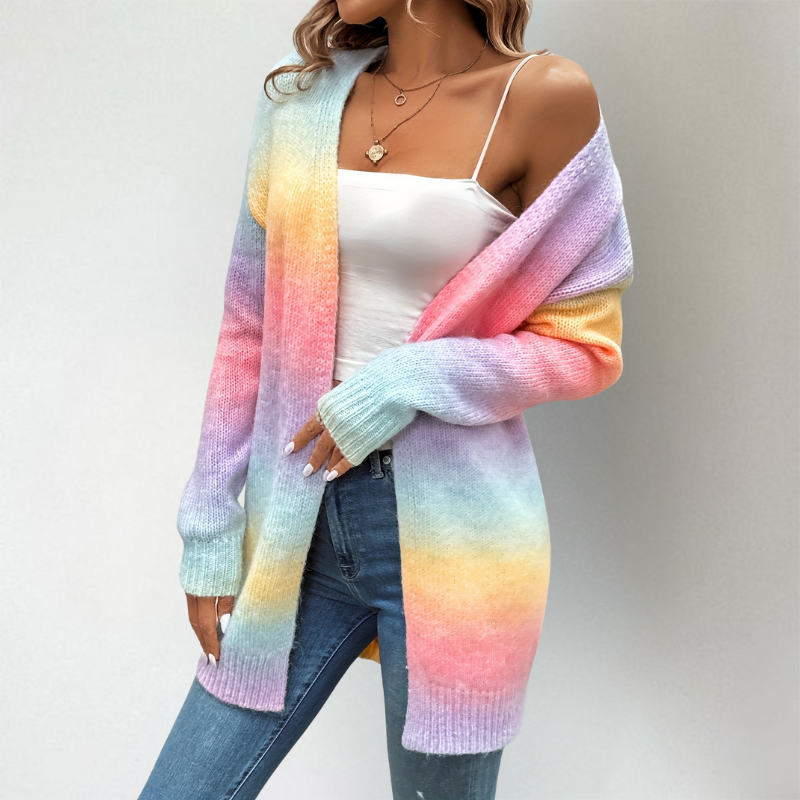Cosette | Elegant Open-Front Gradient Cardigan