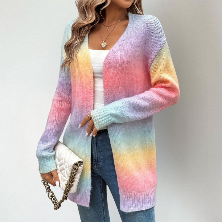 Cosette | Elegant Open-Front Gradient Cardigan