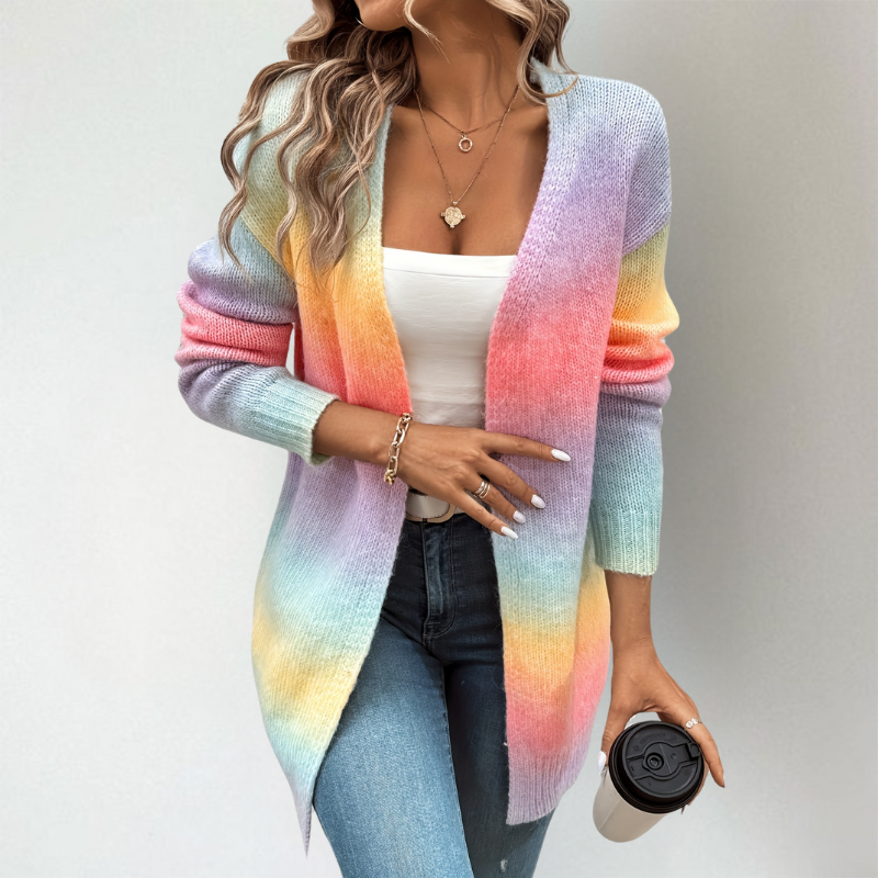 Cosette | Elegant Open-Front Gradient Cardigan
