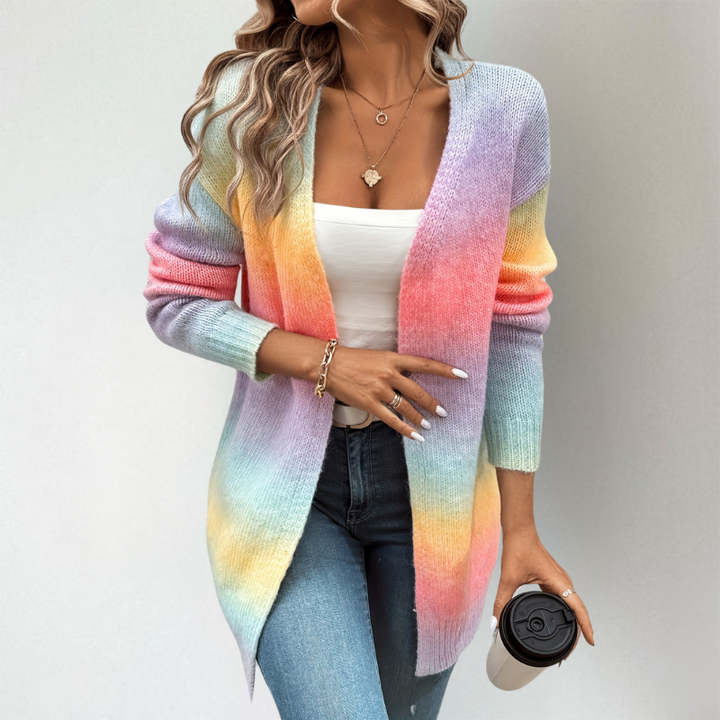 Cosette | Elegant Open-Front Gradient Cardigan
