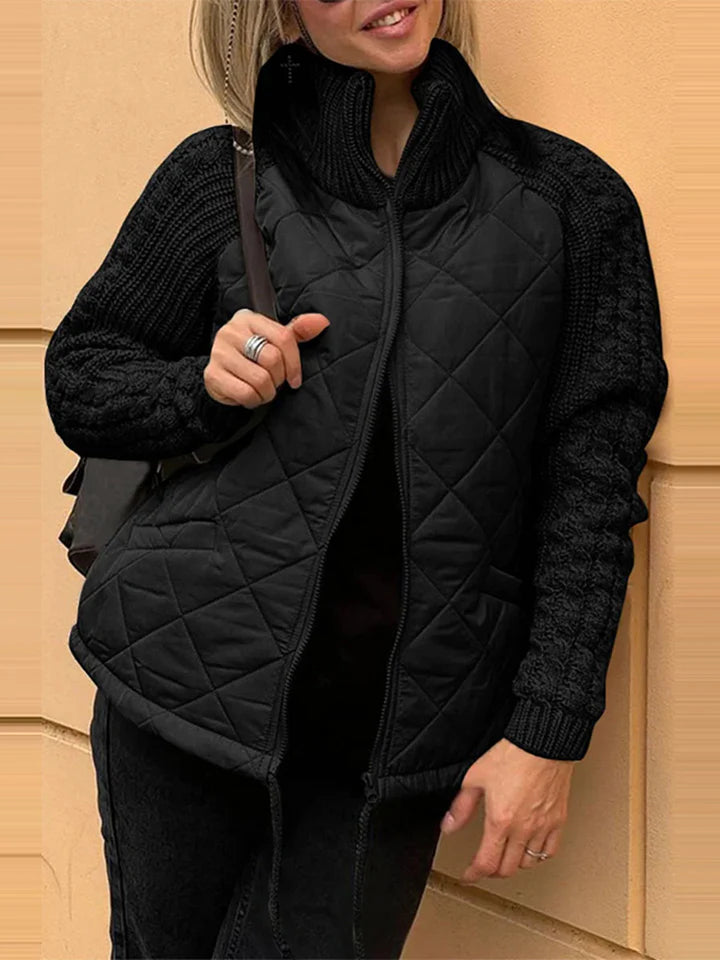 Nataly | Casual patchwork jacket with zipper
