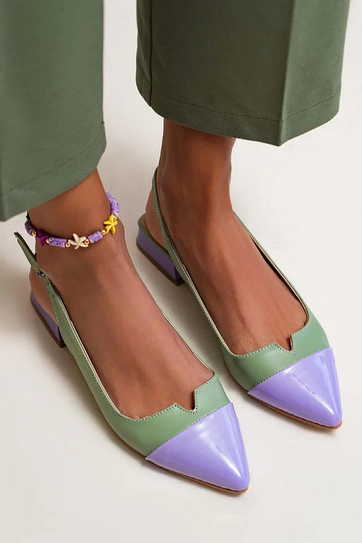 Avery | Elegant ballet flats with toe cap and two-tone details for a refined style