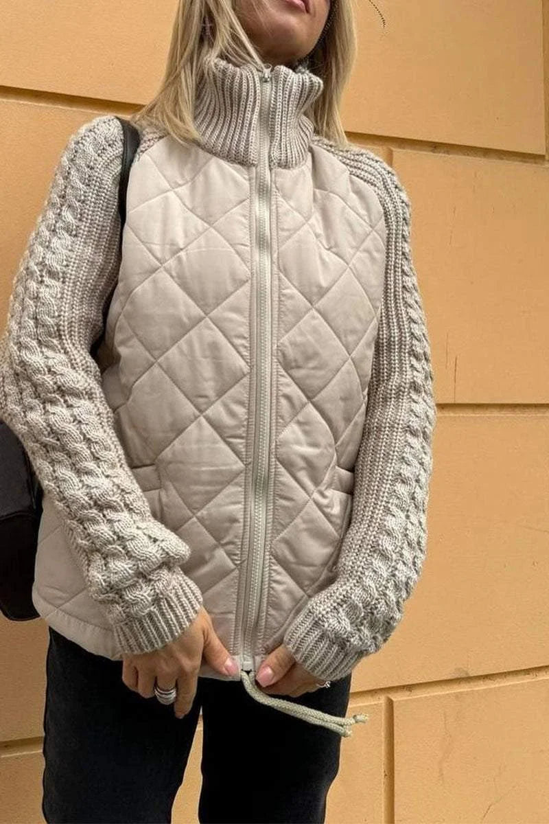 Nataly | Casual patchwork jacket with zipper