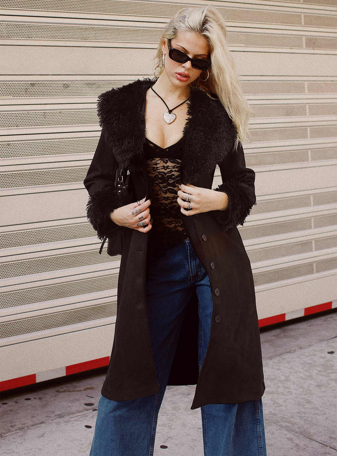 Pristine | Vintage-Inspired Fur Trimmed Long Coat