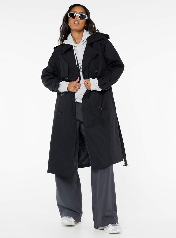 Audrey | Classic Double-Breasted Oversized Trench Coat