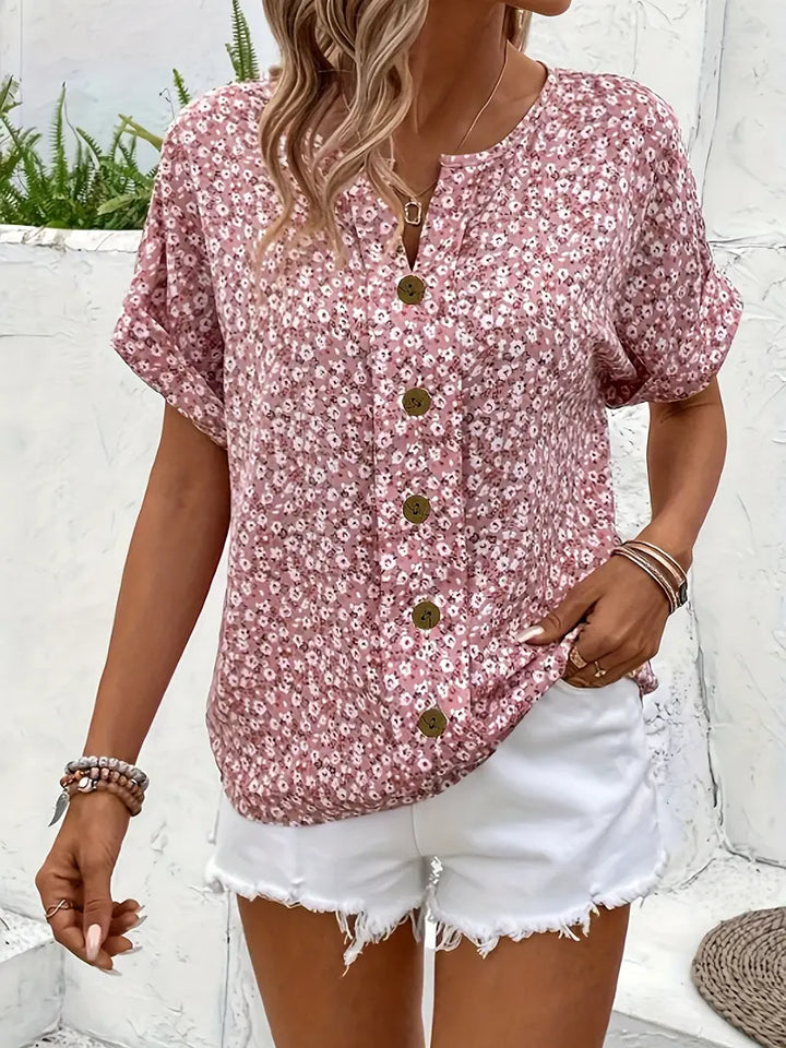 Nicka | V-Neck Floral Blouse