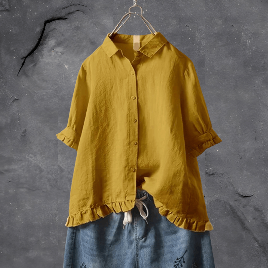 Jane | Pleated Trim Shirt