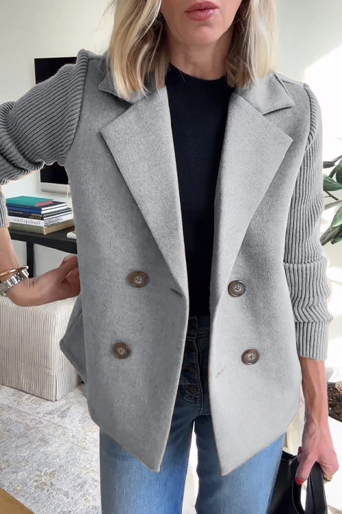 Indie | Soft Knit Double-Breasted Blazer