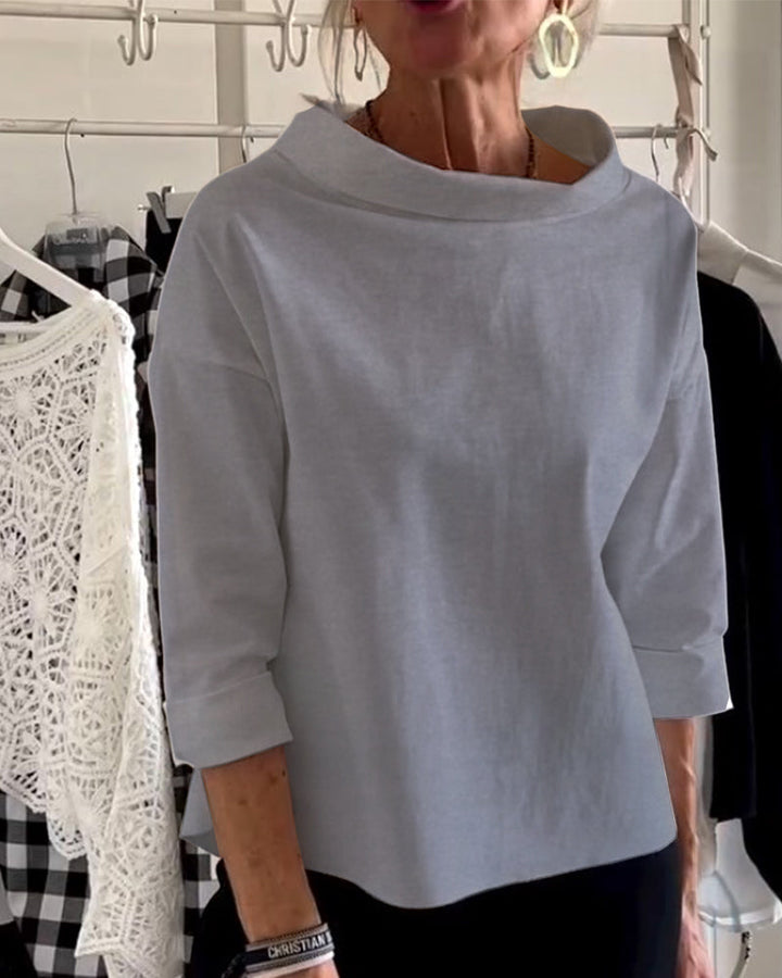 Tahlia | Elegant Casual High Collar Long Sleeve Top