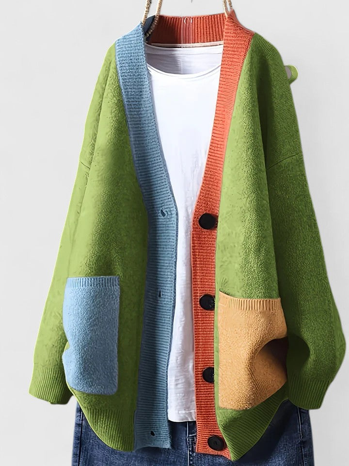 Clio | Colorblock Cozy Knit Cardigan