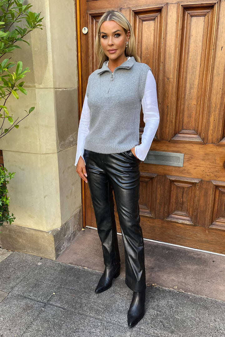 Valentina | Minimalist Half-Zip Knit Sweater Vest