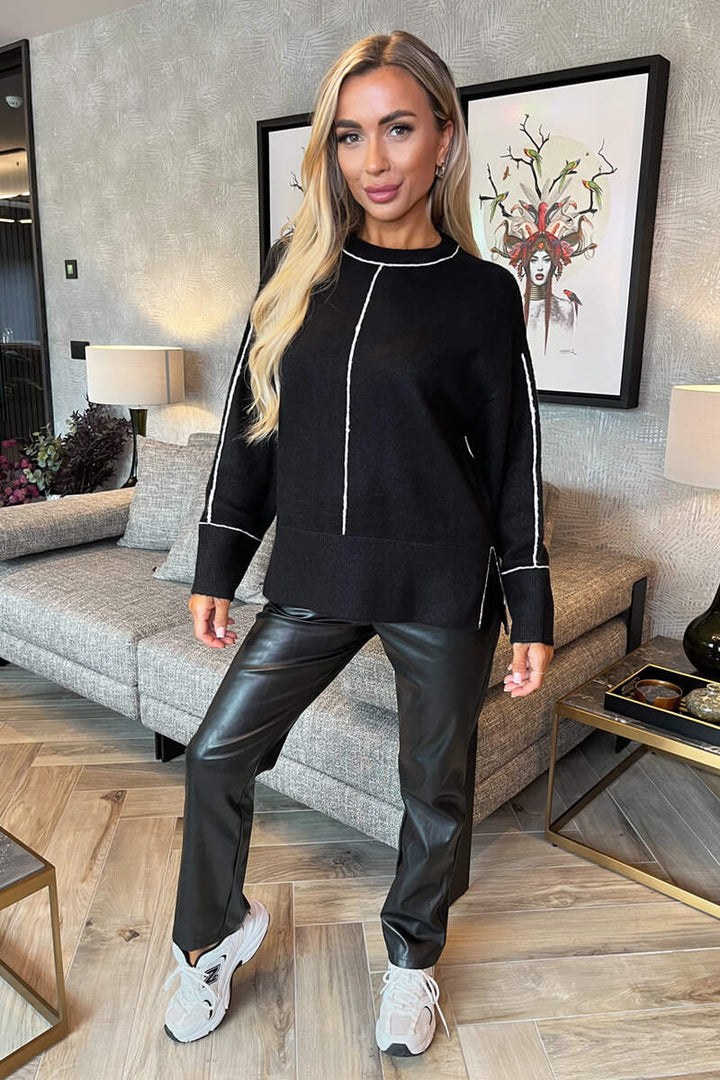 Ysella | Modern Contrast-Piped Knit Sweater