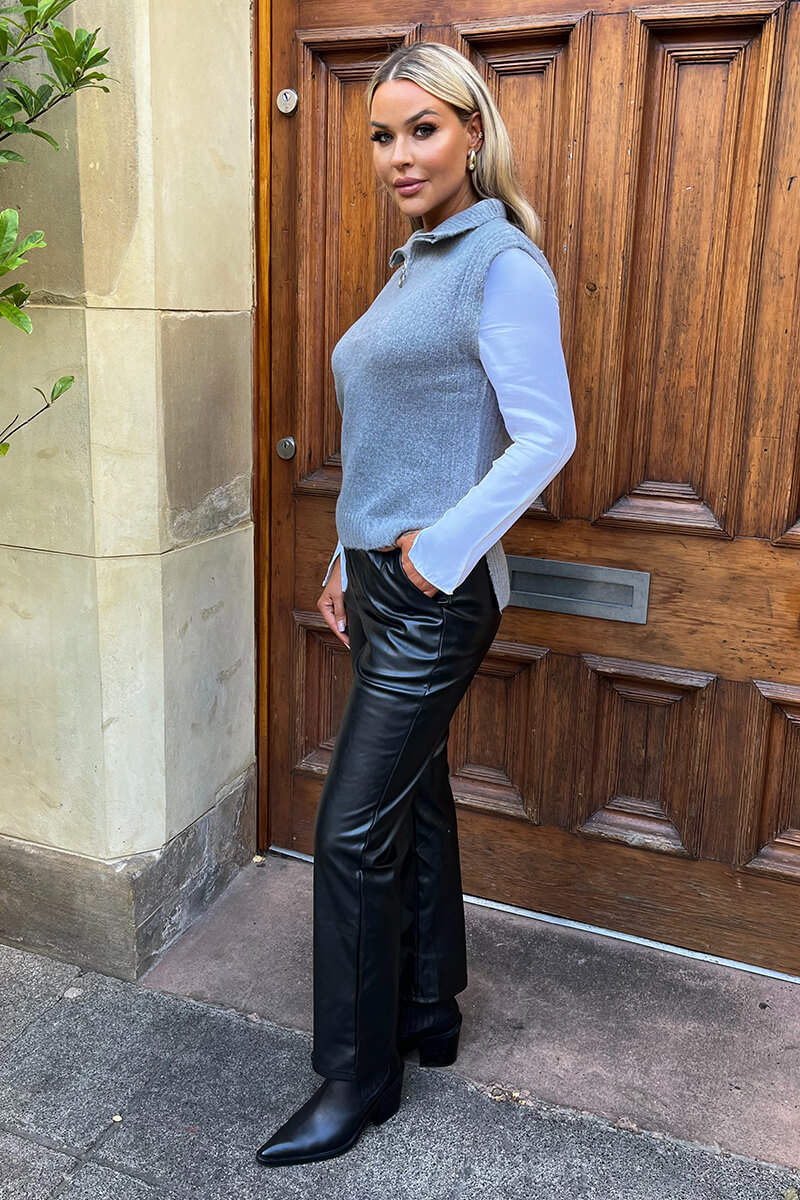 Valentina | Minimalist Half-Zip Knit Sweater Vest