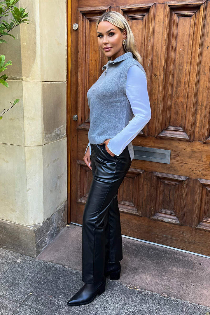 Valentina | Minimalist Half-Zip Knit Sweater Vest