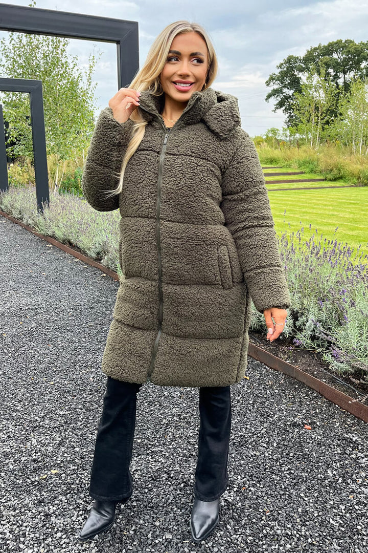 Nia | Cozy Long Teddy Oversized Puffer Coat