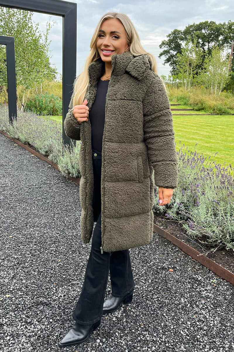 Nia | Cozy Long Teddy Oversized Puffer Coat