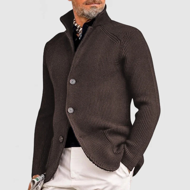 Grant | Classic Button-Up Ribbed Cardigan Sweater
