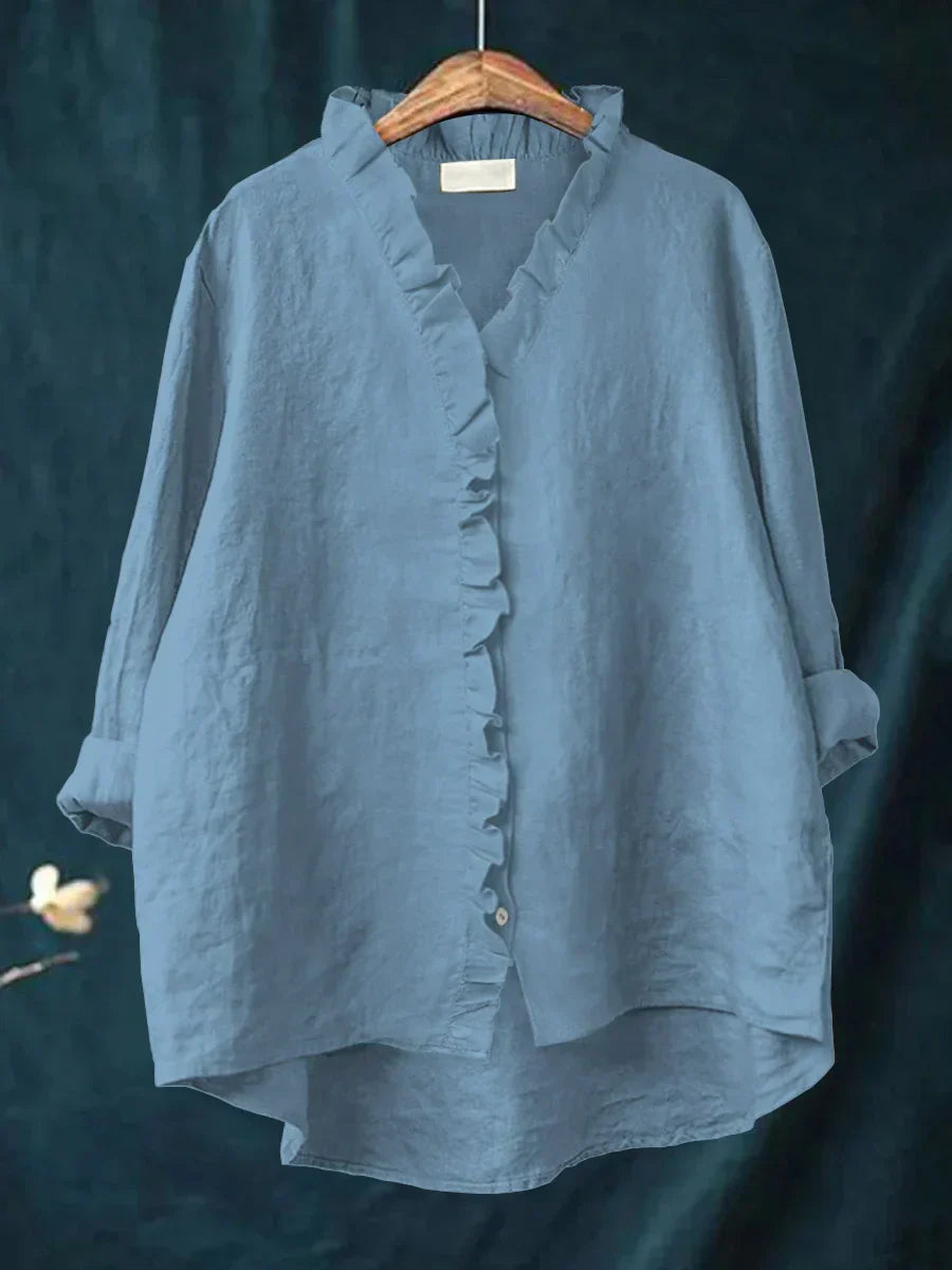 Loizza | Ruffle V-Neck Blouse
