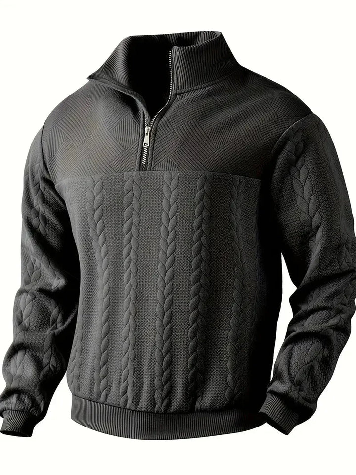 Dax | Stylish Jacquard Knit Quarter-Zip Sweater