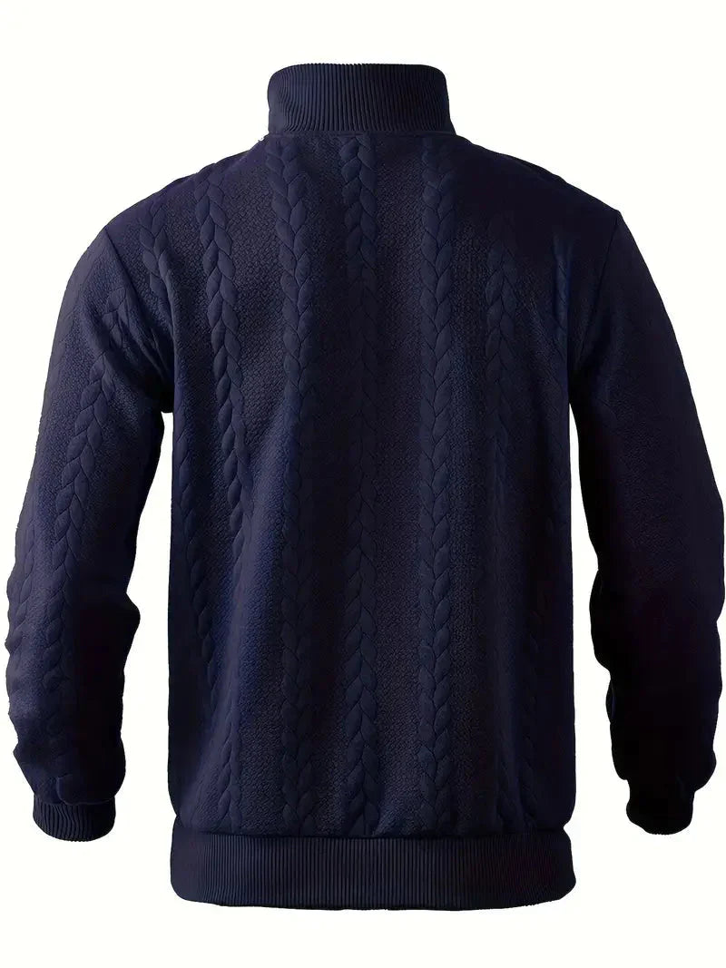 Dax | Stylish Jacquard Knit Quarter-Zip Sweater