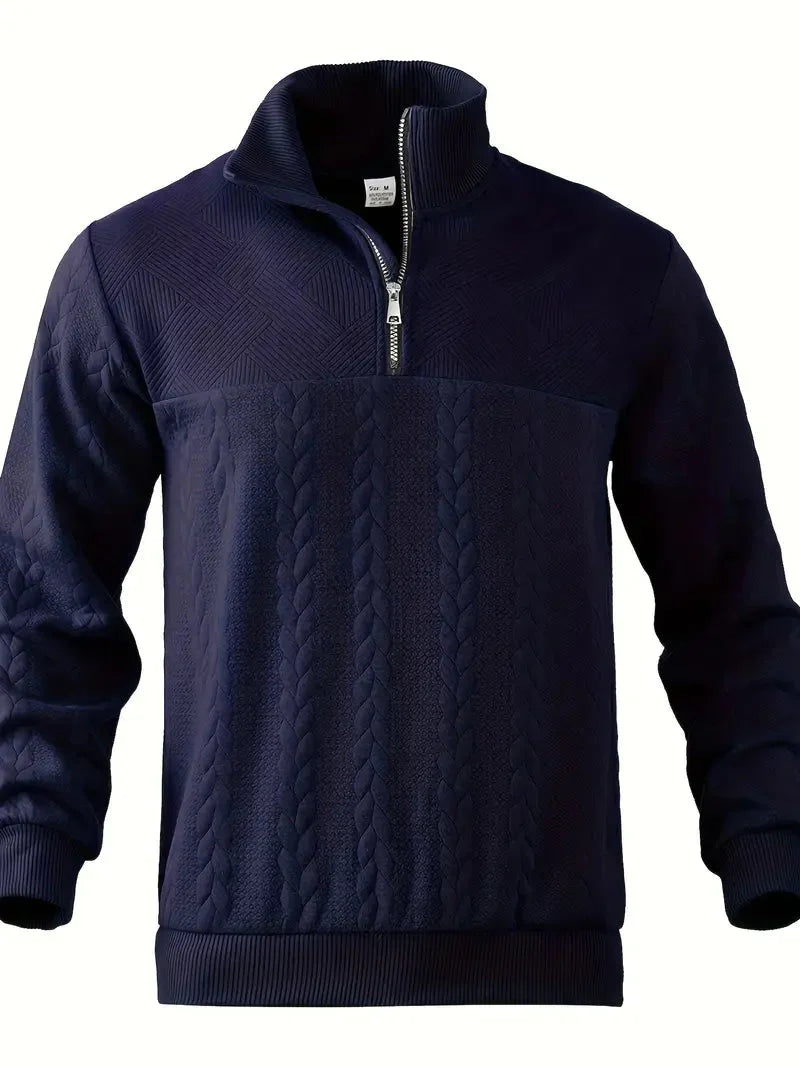 Dax | Stylish Jacquard Knit Quarter-Zip Sweater