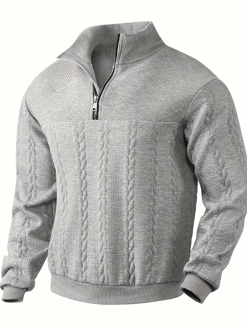 Dax | Stylish Jacquard Knit Quarter-Zip Sweater