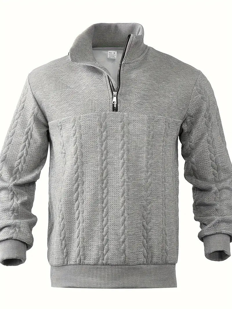 Dax | Stylish Jacquard Knit Quarter-Zip Sweater