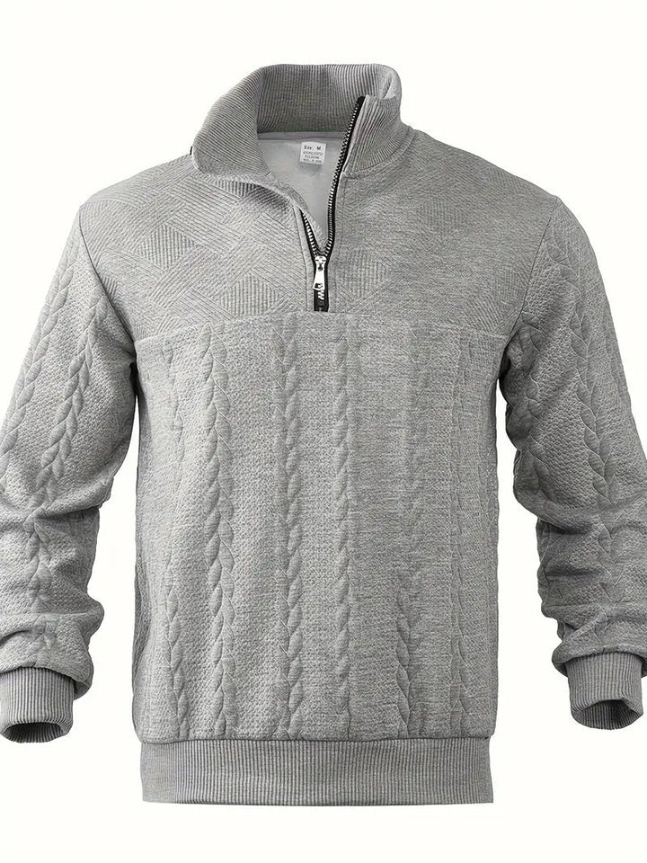 Dax | Stylish Jacquard Knit Quarter-Zip Sweater