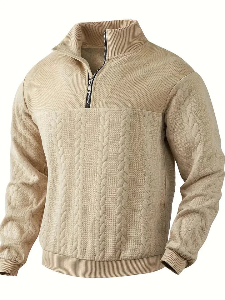 Dax | Stylish Jacquard Knit Quarter-Zip Sweater