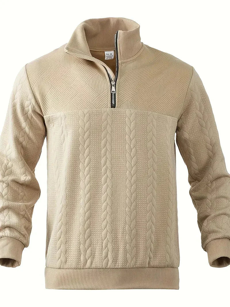 Dax | Stylish Jacquard Knit Quarter-Zip Sweater