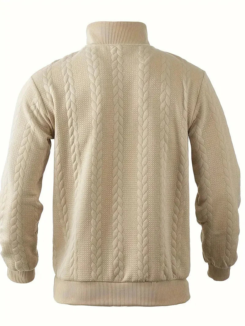 Dax | Stylish Jacquard Knit Quarter-Zip Sweater