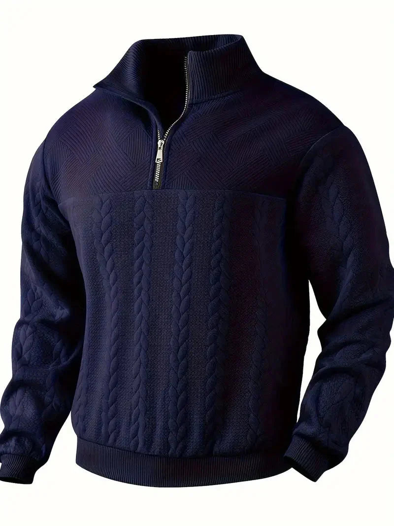 Dax | Stylish Jacquard Knit Quarter-Zip Sweater