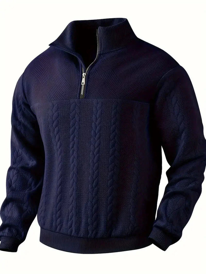 Dax | Stylish Jacquard Knit Quarter-Zip Sweater