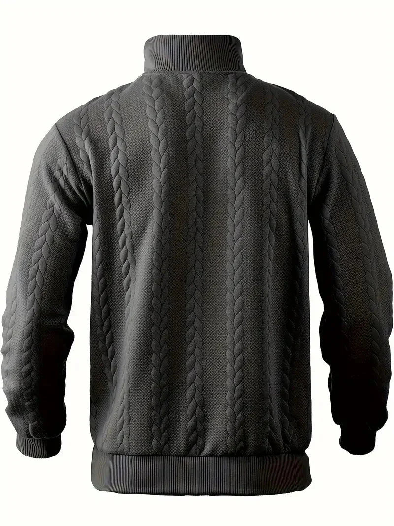 Dax | Stylish Jacquard Knit Quarter-Zip Sweater