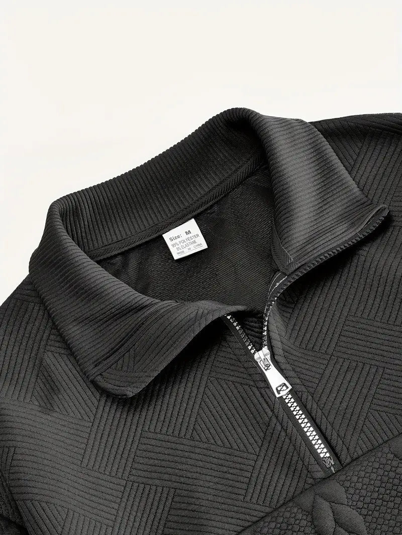 Dax | Stylish Jacquard Knit Quarter-Zip Sweater
