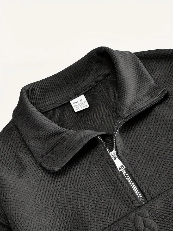 Dax | Stylish Jacquard Knit Quarter-Zip Sweater