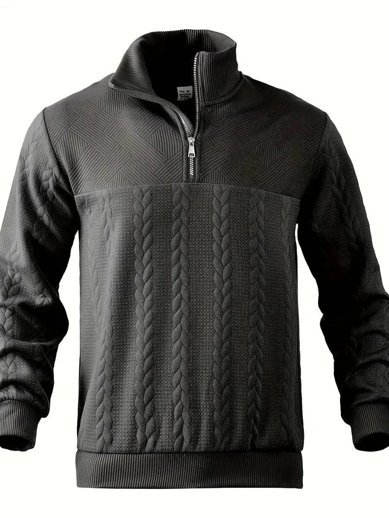 Dax | Stylish Jacquard Knit Quarter-Zip Sweater
