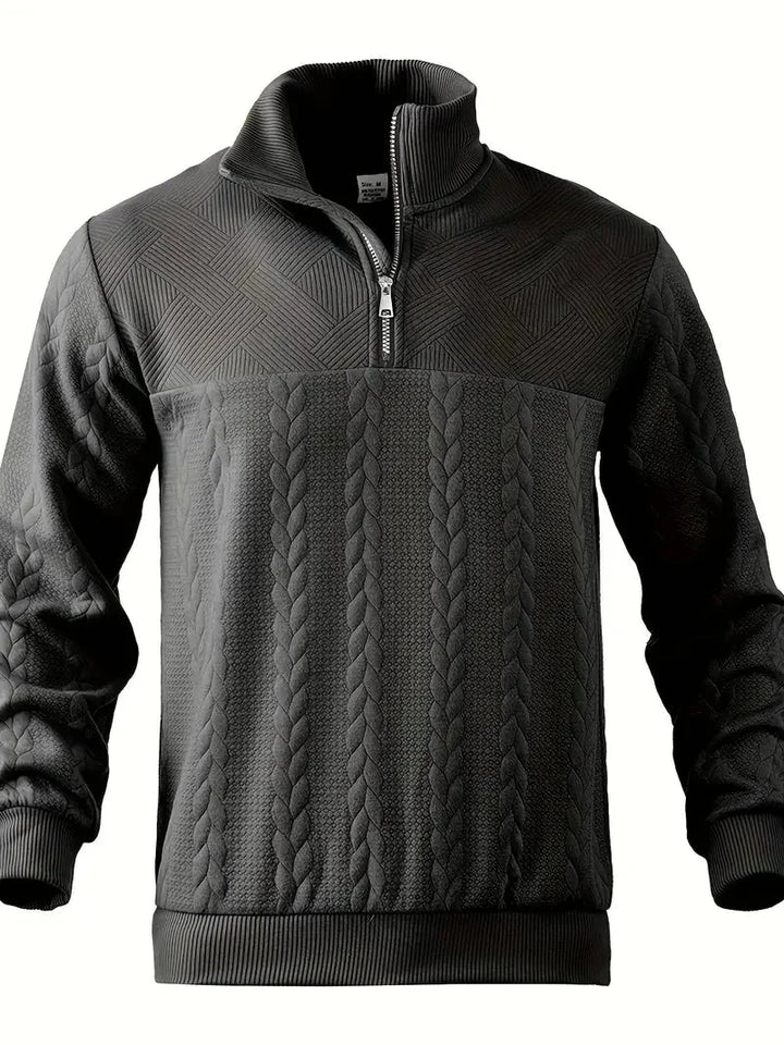 Dax | Stylish Jacquard Knit Quarter-Zip Sweater