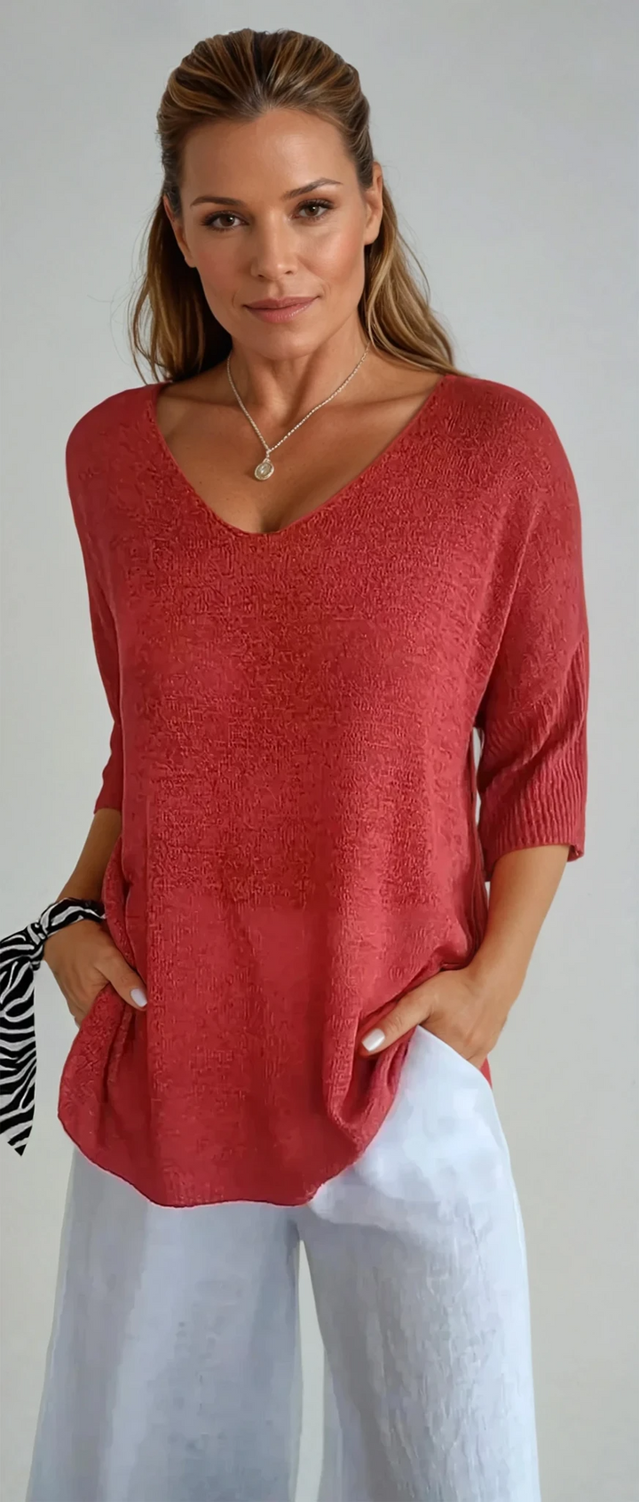 Nancy | Solid Color V-Neck Top