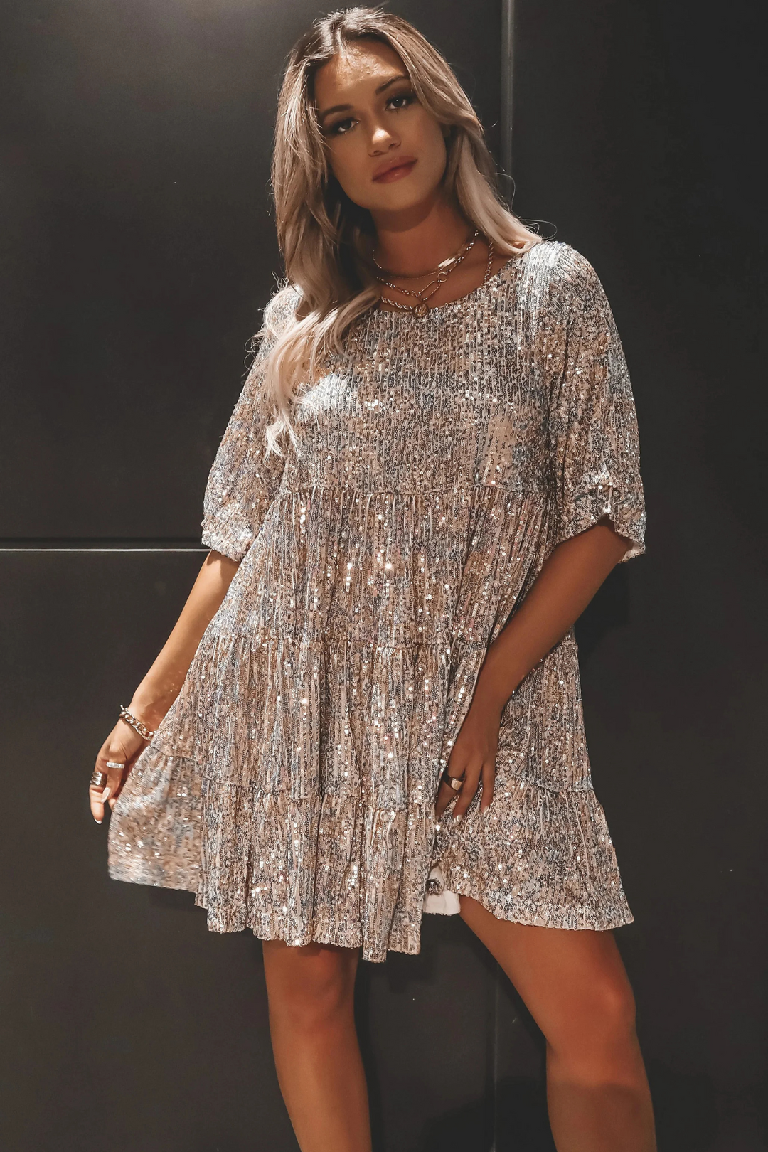 Lilia | Stylish Sequin Embellished Loose Dress