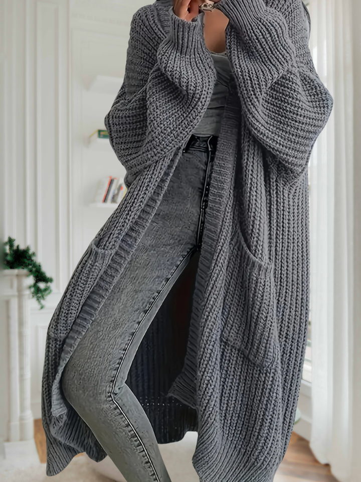 Leona | Elegant Open-Front Longline Cardigan