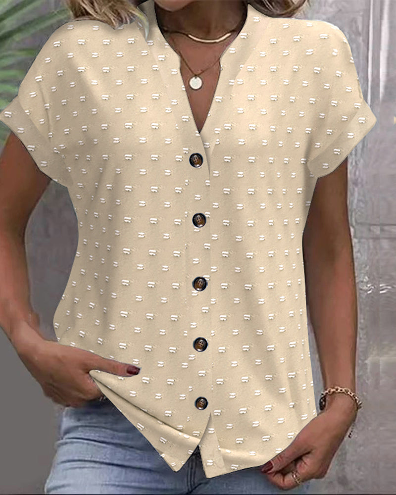 Jean | Button Down V-Neck Shirt
