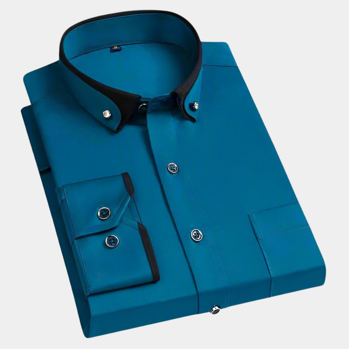 Lucas | Classic Long Sleeve Shirt with Contrast Collar