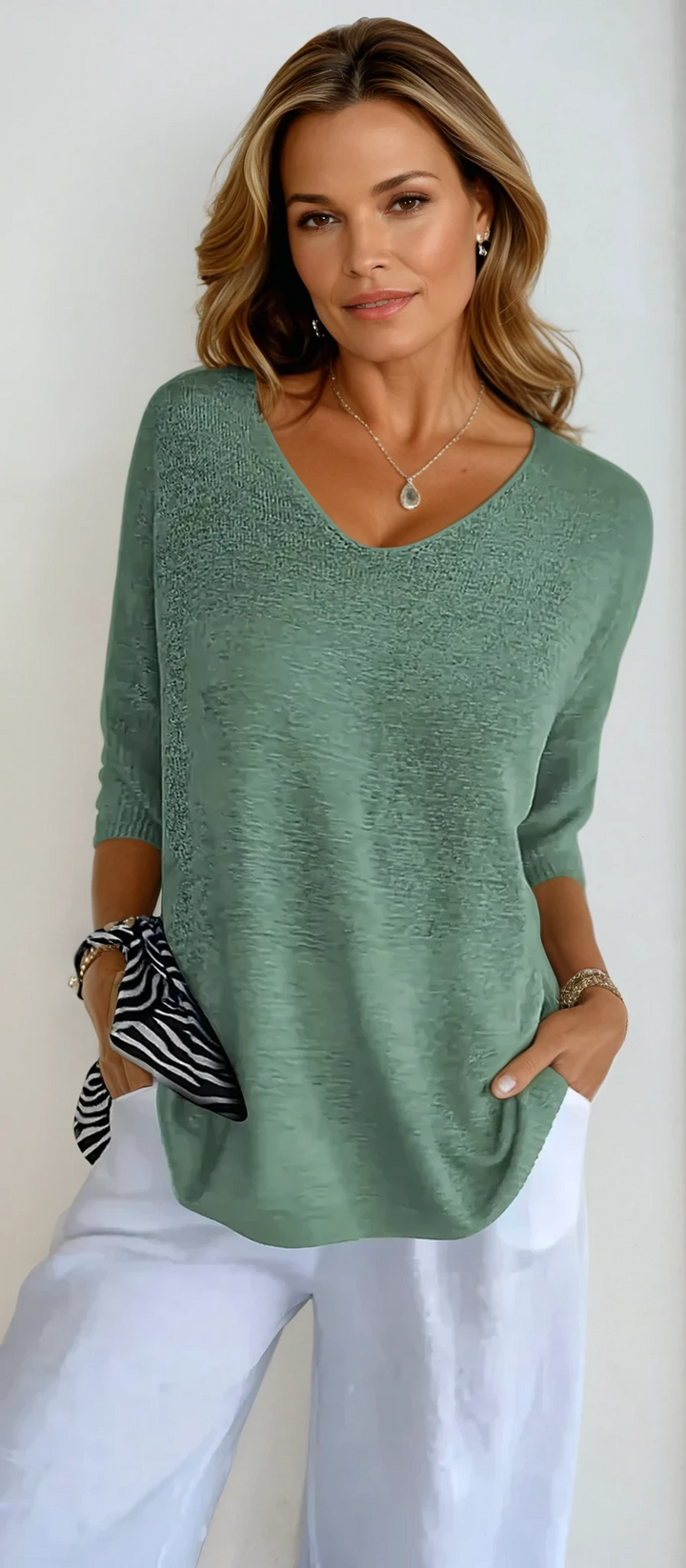 Nancy | Solid Color V-Neck Top