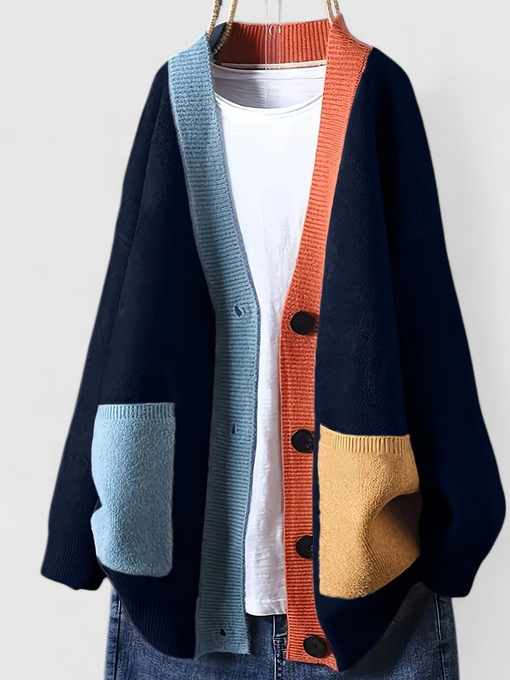 Clio | Colorblock Cozy Knit Cardigan