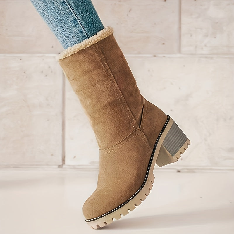 Melina | Stylish Block-Heel Winter Boots