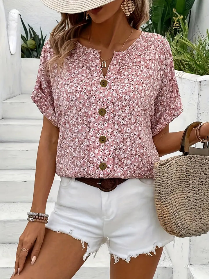 Nicka | V-Neck Floral Blouse